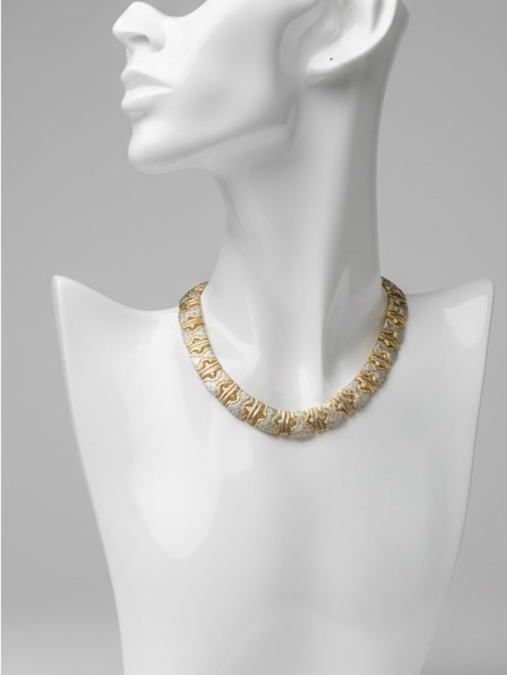 Vintage Bvlgari Parentesi style collar necklace matching cuff bracelet earrings